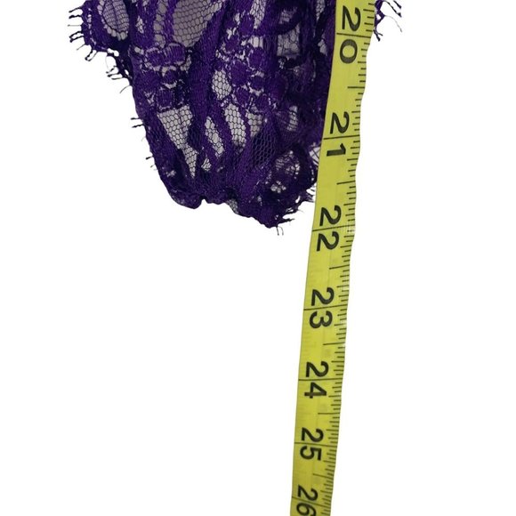 Vintage 90s Ultra High Cut Purple Lace Negligee Small - Picture 7 of 7